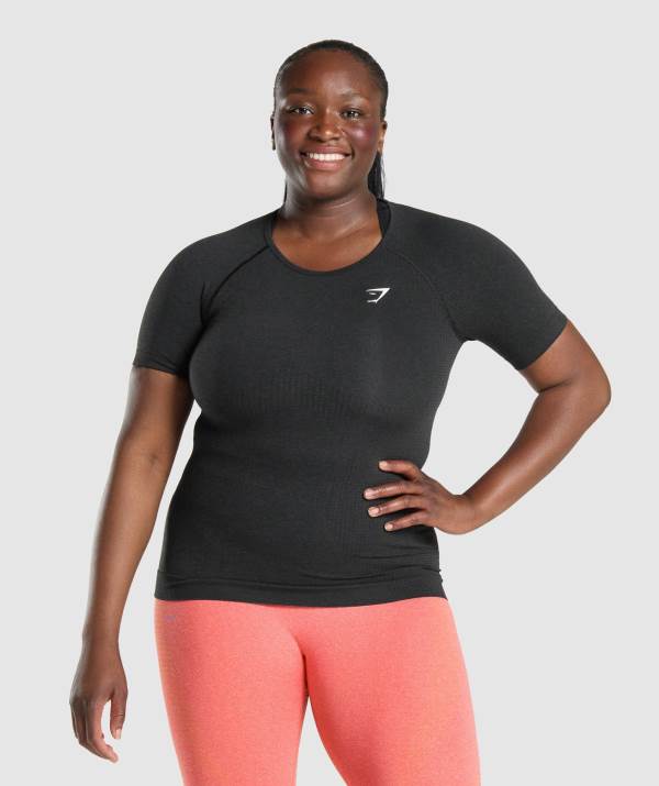 Damske Tricka Gymshark Vital Seamless 2.0 Čierne | DE0875649